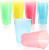 24x herbruikbare drinkbekers voor feesten, kamperen en onderweg - herbruikbaar en vaatwasmachinebestendig - kunststof glas [keuze varieert]