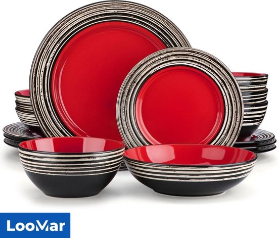 LooMar Serviesset 32 Delig 8 Persoons Keramiek Luxe Bordenset loomar-serviesset-32-delig-8-persoons-keramiek-luxe-bordenset
