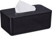 Boîte à mouchoirs Relaxdays - plastique - bambou - boîte à papier toilette - moderne - noir - chambre
