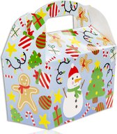 Traktatiedoosjes Kerst 24 STUKS - Sneeuwpop - Winter - Verpakking Cadeau - Traktatie - Doosjes - Voor Uitdeelcadeaus - 12 x 12,5 cm