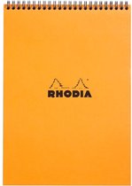 Bloc d'écriture Rhodia A4 ligne 80 feuilles 80gr spirale orange
