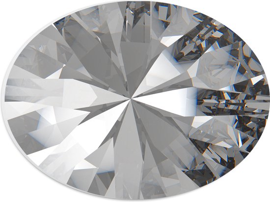 PVC Schuimplaat Ovaal - Close-up van Glimmende Diamant - 28x21 cm Foto op Ovaal (Met Ophangsysteem)