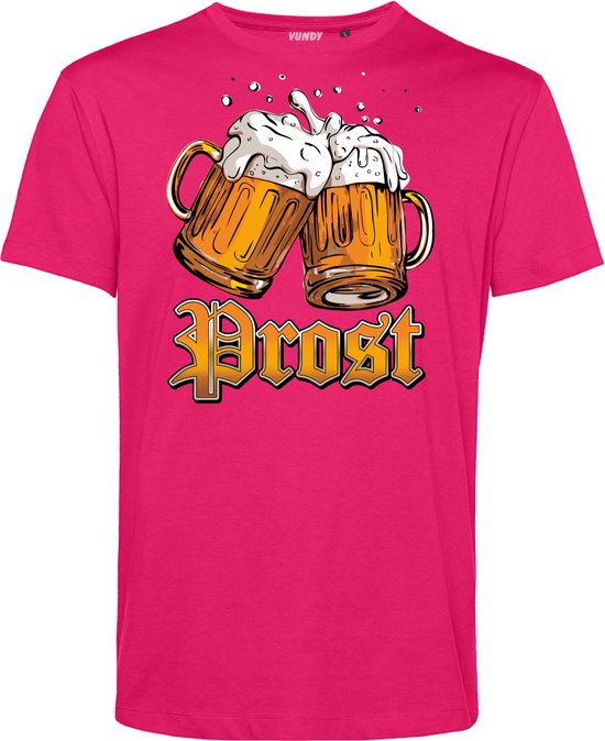 T-shirt Prost | Oktoberfest dames heren | Carnavalskleding heren dames | Foute party | Fuchsia | maat XS