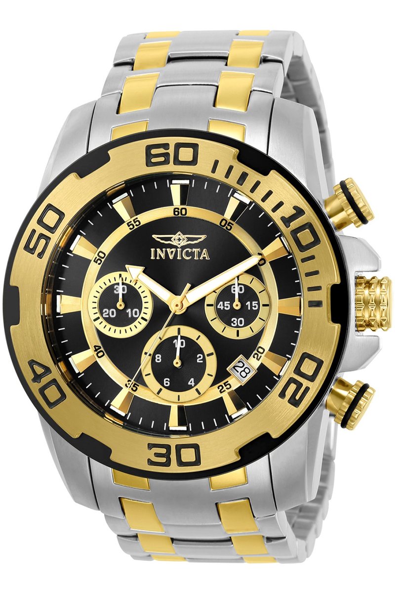 Invicta Pro Diver - SCUBA 22322 Heren Horloge - Waterdicht - Analoog - Quartz Uurwerk - Roestvrij Staal met zwarte Wijzerplaat - 50mm