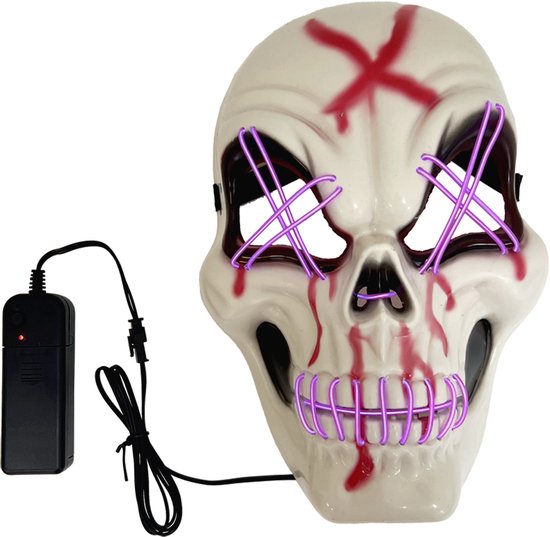 Skull masker met verlichting - Halloween accessoires - Horror - Carnaval - Voor volwassenen en kinderen