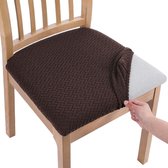 Set van 4 stoelhoezen, stoelhoezen, stretchhoezen voor eetkamerstoelen, wasbare beschermhoes, stoelhoezen voor stoelen, bruin