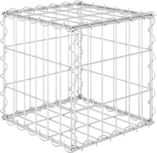 Jardinière en gabion The Living Store 30x30x30 cm - Acier inoxydable - Durable et stable