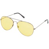 Piloten Nachtbril - Mistbril - Optimaal zicht in de auto - Pilotenbril geel / goud - Voor dames en heren