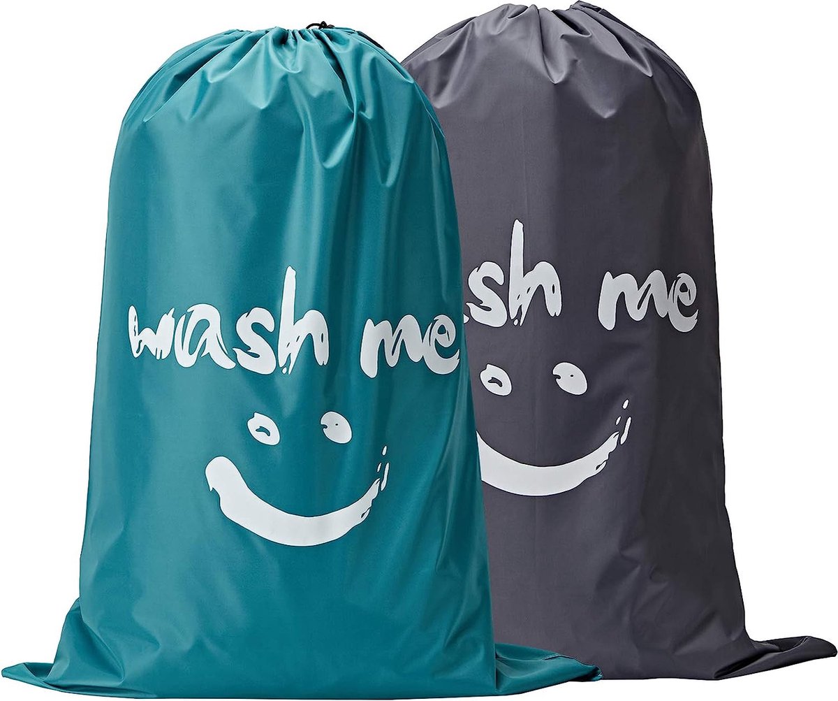 BOTC waszak - 2 Stuks Laundry bag - Waszakken - 66-92cm - tot 120L - 420D Nylon - Grote waszak - Blauw