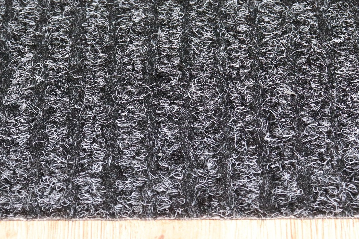 Deurmat / Loper Schraapmat Ribbel zwart antraciet 70x140cm antislip
