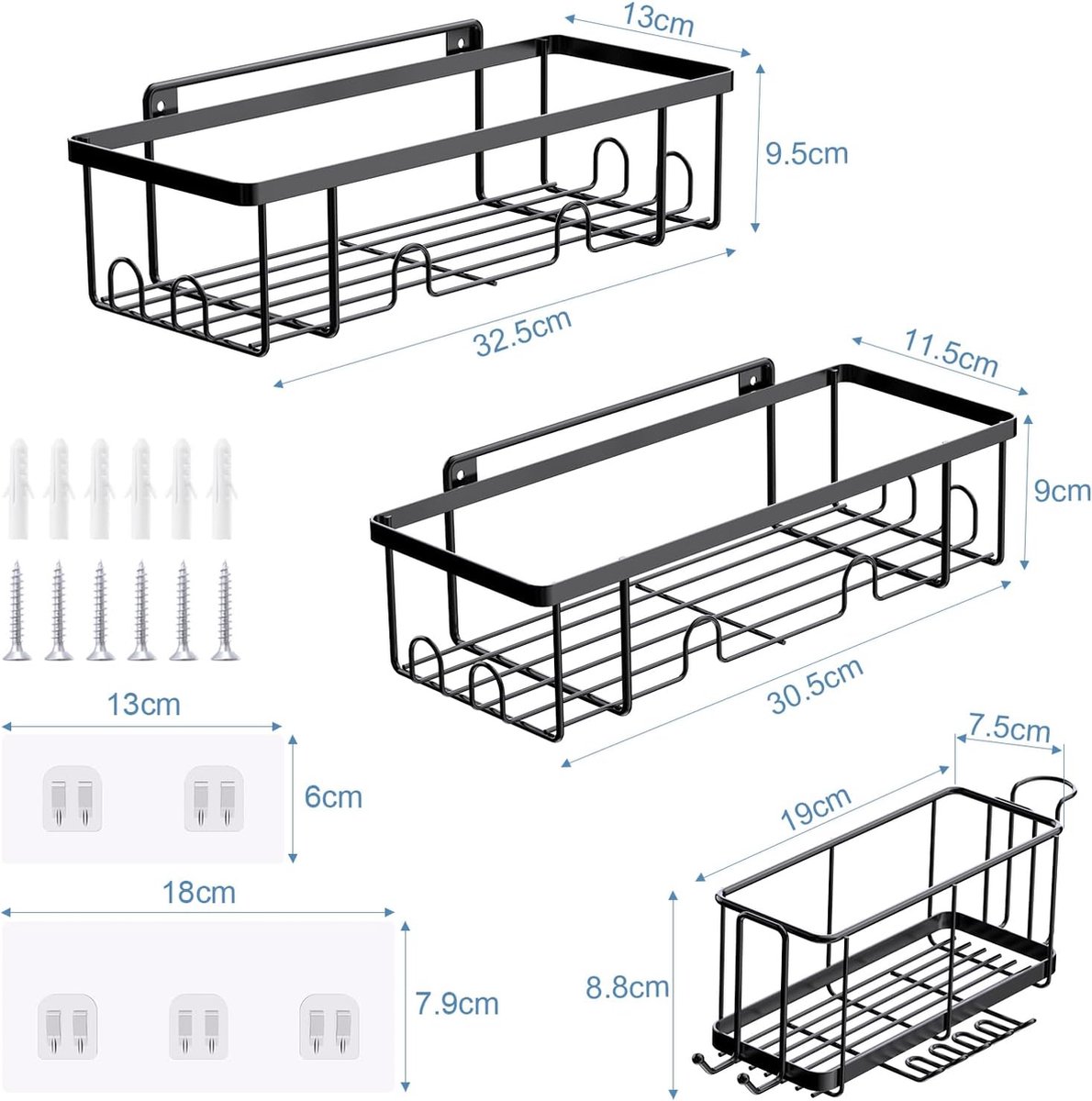 Douche Caddy Badkamer Plank Met Lijm Geen Boren Badkamer Douche Caddies