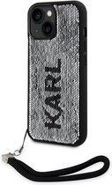 Karl Lagerfeld Reversible Sequins Back Case - Geschikt voor Apple iPhone 14 (6.1") - Zwart