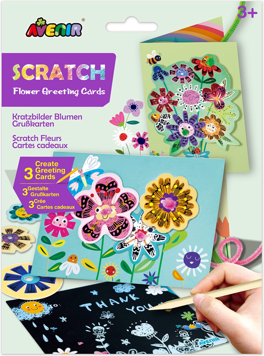 Avenir Scratch Art Wenskaarten Bloemen
