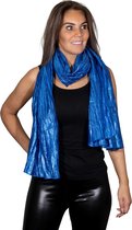 Disco sjaal - Glinsterende - kreukelsjaal - party sjaal - Kobalt blauw