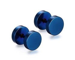 Plux Fashion Studs Oorbellen - Blauw - 8mm - Stainless Steel - Heren - Dames - Sieraden - Blauwe Oorbellen - Studs Oorbellen - Oorbel - HipHop Oorbellen - Sieraden Cadeau - Luxe Style - Duurzame Kwaliteit - Halloween - Oktoberfeest