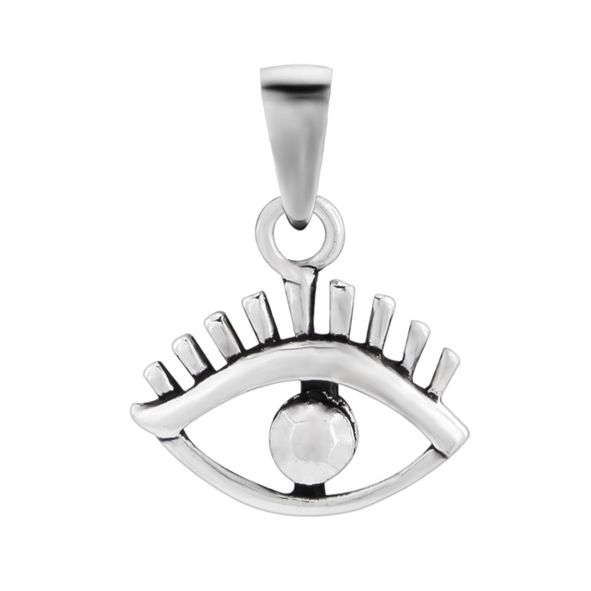 WeLoveSilver - zilveren hanger - oog en wimpers - 925 zilver