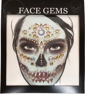 Halloween Glitters - Face en Body Opplak Steentjes - Goud en Zilver