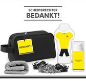 Geschenkset "Scheidsrechter bedankt!" - 451 gram | Cadeau - Toilettas - Toernooi - Voetbal - Sport - Wedstrijd - Showergel - Shower gel - Bodylotion - Week van de scheidsrechter - Geel