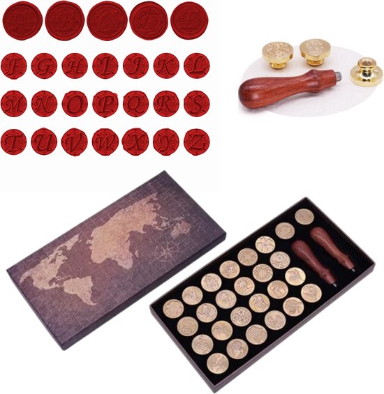 Hilvard – Wax stempel – Zegel set – A tot Z – Sealing Wax – Zegellak - Compleet alfabet - Luxe - Geschenk – Gift – Wax Zegel