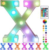 Lichtgevende Letter X - 22 cm - RGB Met Afstandsbediening