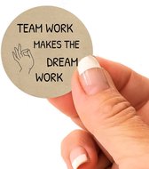 Kraft stickers Team work makes the dream work- Personeel bedank cadeau