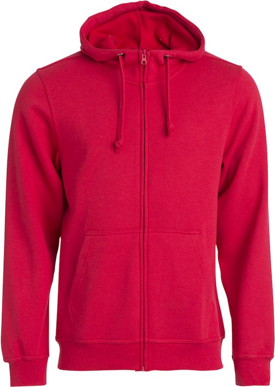 Clique Basic Hoody Full Zip 021034 - Rood - 4XL