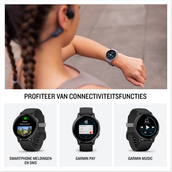 Garmin Vivoactive 5 Music - Smartwatch – Sporthorloge - AMOLED-Scherm -11 dagen batterij - Sportapps 30+ - Meditatie - Garmin Pay – Slaapcoaching - Zwart - Garmin