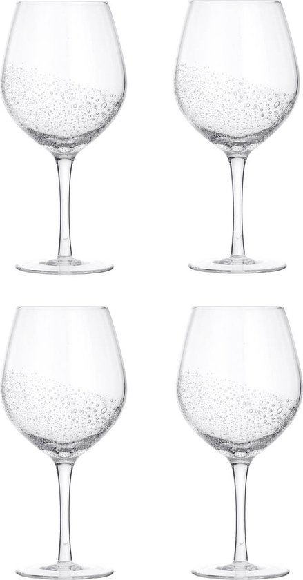 Broste Copenhagen Bubble serie set van 4 Rode wijn glazen - mond geblazen  65 CL | bol