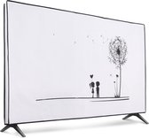 hoes compatibel met 55" TV - Beschermhoes voor televisie - Schermafdekking voor TV in zwart/wit - Paardenbloemen Liefde