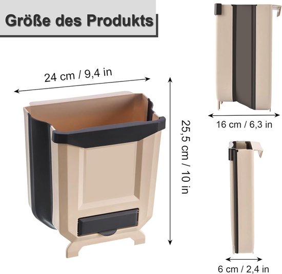Unaikoo Hangende Vuilnisbak 8,5L – Opvouwbaar, Waterdicht PVC, Lekvrij, Voor Auto, SUV Of Camper – Met Hoofdsteunbevestiging 3 miniatura