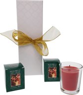 Bridgewater Christmas Bliss - luxe kadoverpakking - kerstgeur - 2 geurkaarsjes en kaarshouder Rood