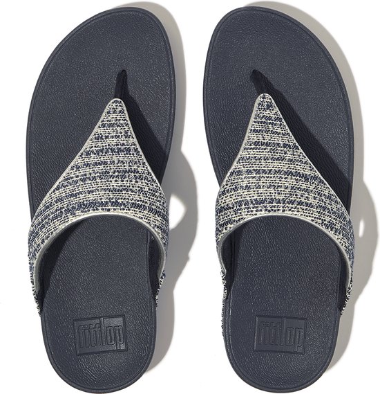 FitFlop Lulu Shimmerweave Toe-Post Sandales BLEU - Taille 39