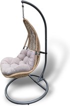 egg chair - hangstoel - demontabel - inclusief frame en kussen - taupe