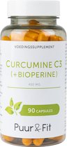 Curcumine C3 +Bioperine | 90 capsules | Puur&Fit