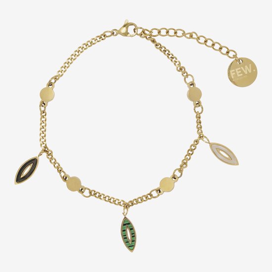 Essenza Mix Chain Oval Shape Charms Bracelet Gold