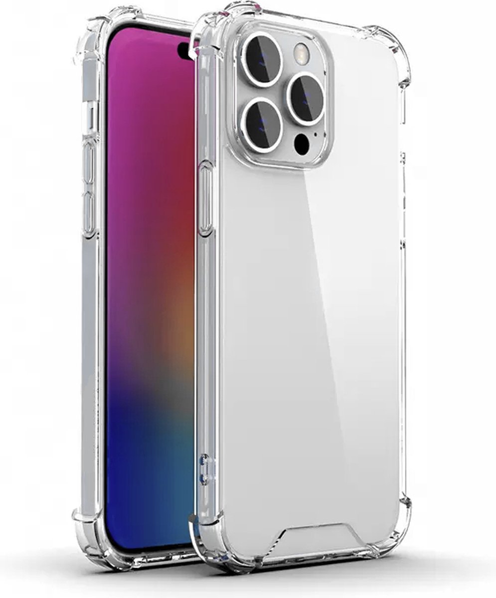 Anti Shock Hoesje Geschikt Voor iPhone 15 Pro Max Anti Shock - ShockProof Silicone Case - Transparant Back Cover