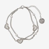 Essenza Hearts Stones Bracelet Silver