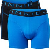 Vinnie-G Boxershorts 2-pack Black Blue /Blue - Maat XL - Heren Onderbroeken Zwart/Blauw - Geen irritante Labels - Katoen heren ondergoed