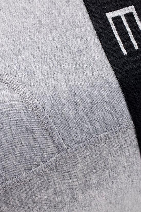 Vinnie-G Boxers 2-pack Grey Melange/Black - Taille XL - Sous-vêtements Homme Grijs - Geen d'étiquettes irritantes - Sous-vêtements homme en Katoen