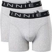 Vinnie-G Boxershorts 2-pack Grey Melange/Black - Maat XL - Heren Onderbroeken Grijs - Geen irritante Labels - Katoen heren ondergoed
