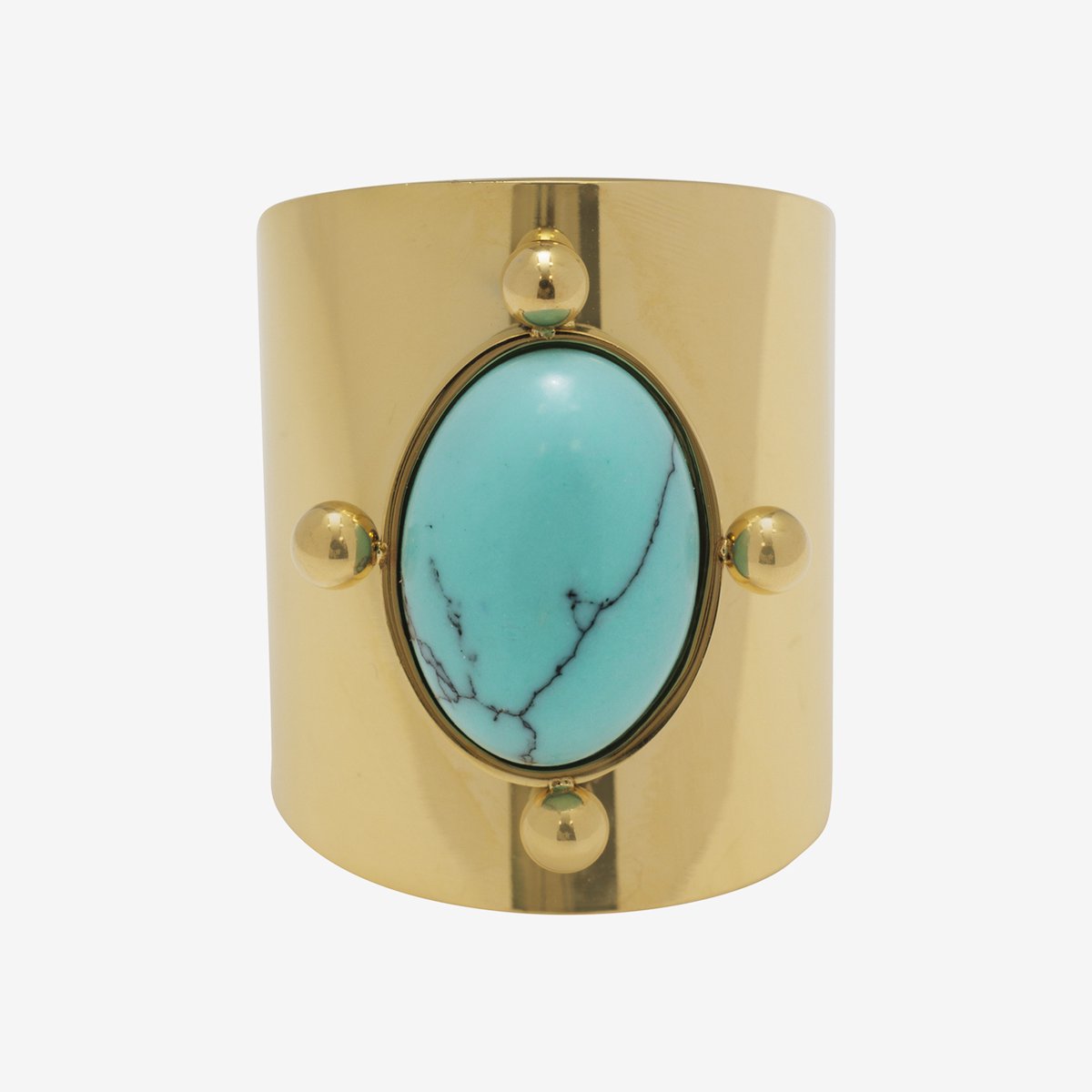 Essenza Large Blue Stone Ring Gold