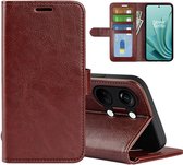 OnePlus Nord 3 Hoesje - MobyDefend Wallet Book Case (Sluiting Achterkant) - Bruin - GSM Hoesje - Telefoonhoesje Geschikt Voor OnePlus Nord 3