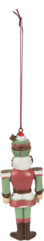 Clayre & Eef Ornement de Noël Casse-noisette 12 cm Rouge Polyrésine Décorations d'arbre de Noël
