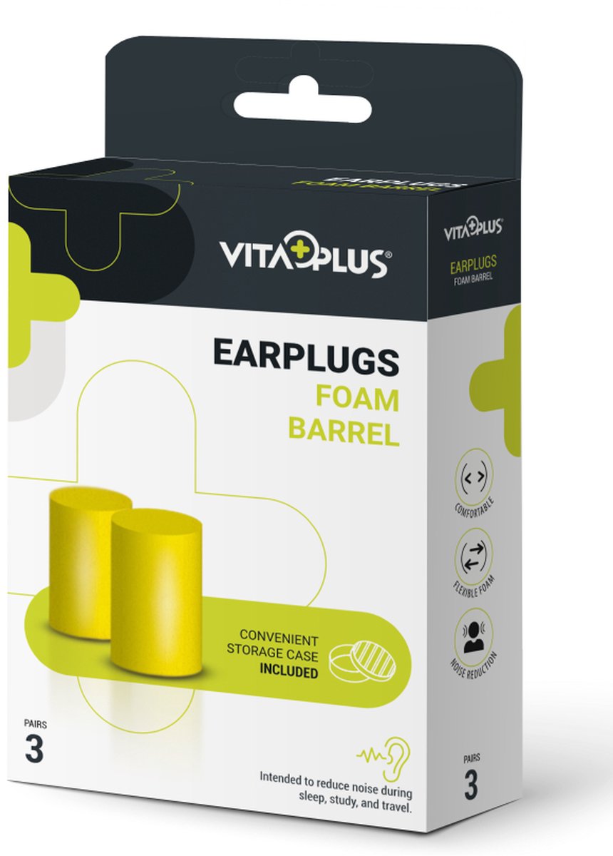 Goedkoopste Vitaplus Earplugs Foam Barrel 3PR