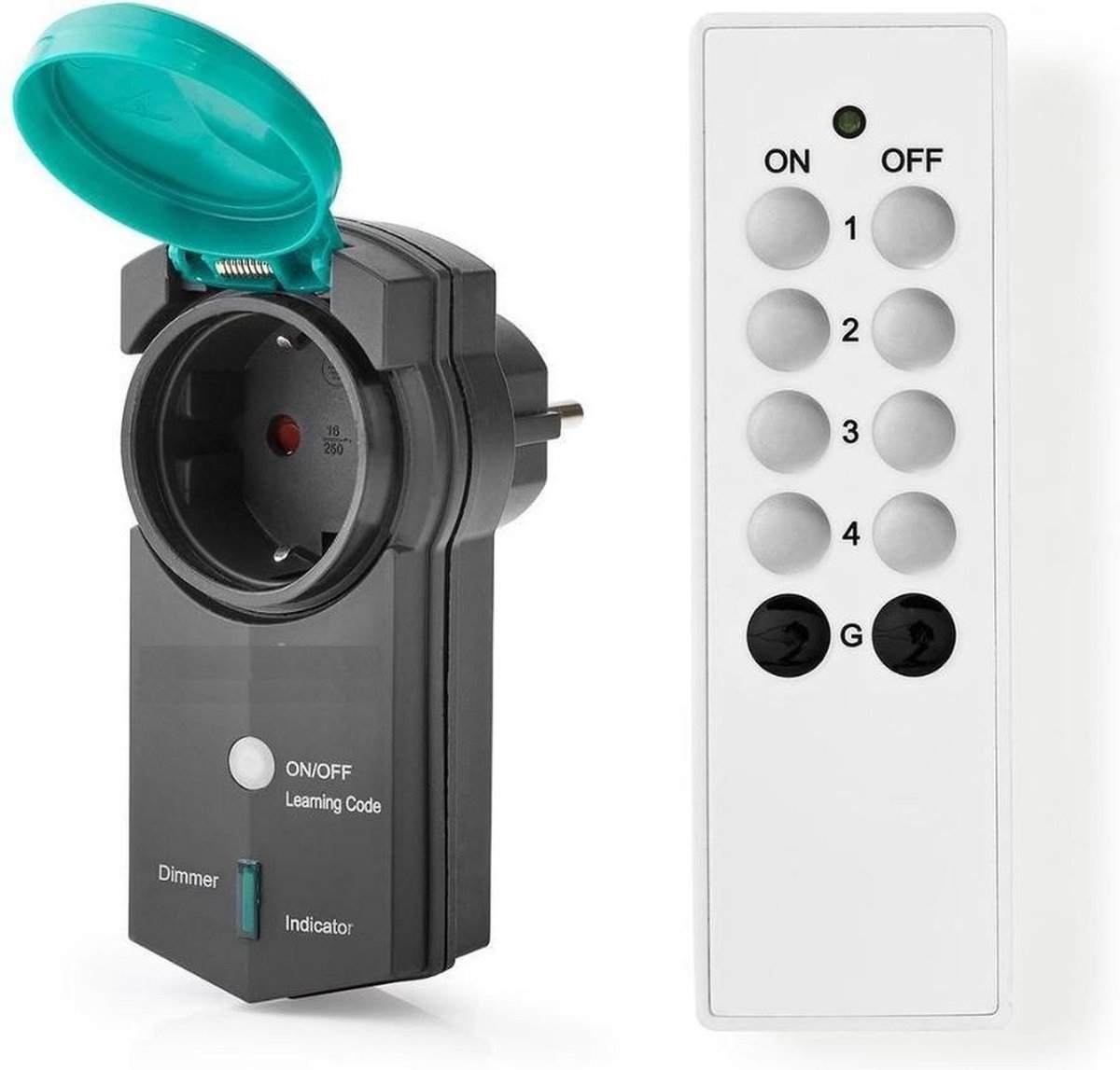 Prikkabel set met 2,5W of 4,5 lamp, 2700K, Ø45, helder glas, dimbaar - incl. dimmer