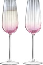 L.S.A. - Dusk Champagne Flute 250 ml Set van 2 Stuks - Glas - Roze