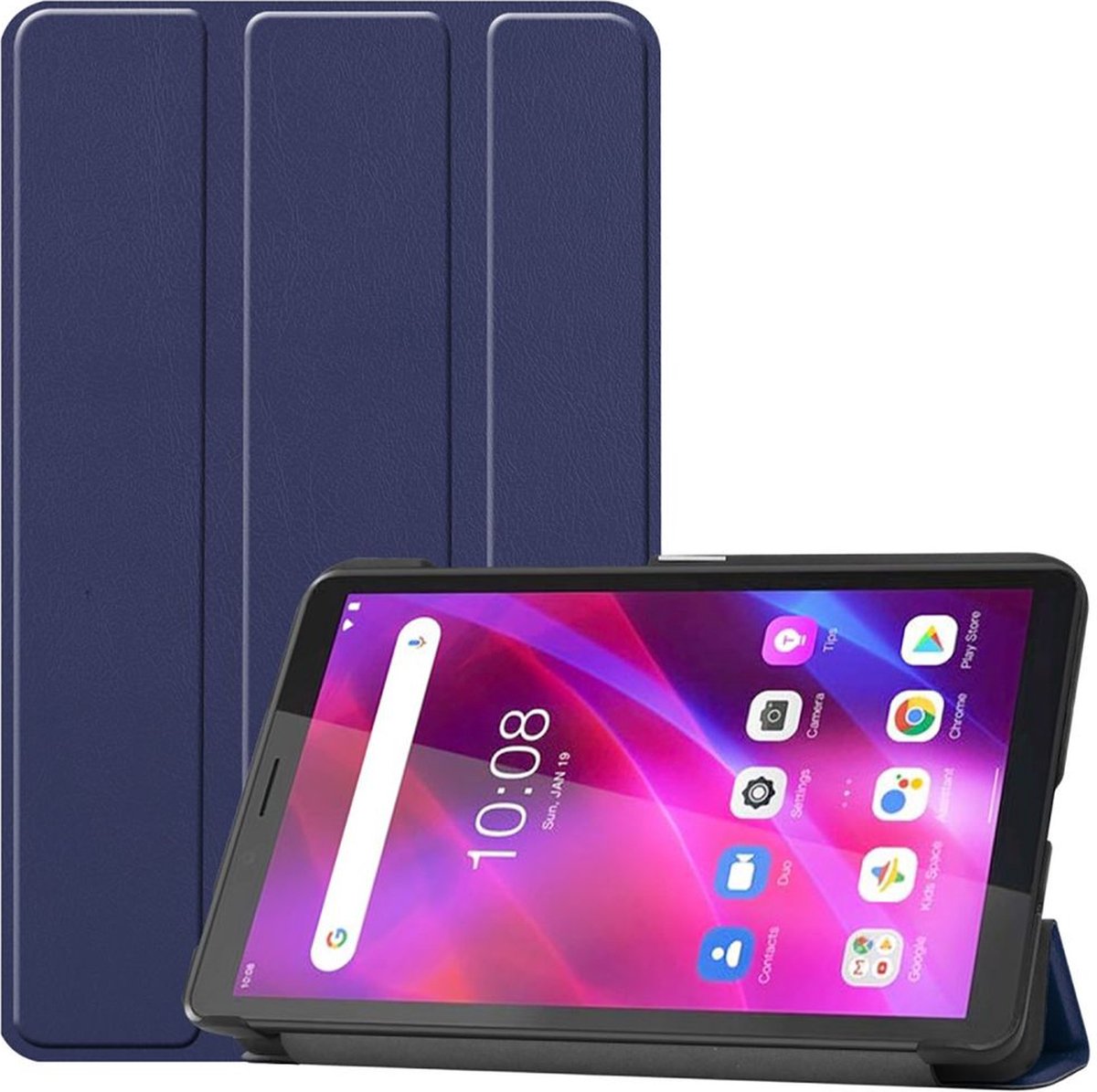 Just in Case tablet Hoes geschikt voor Lenovo Tab M7 (3rd Gen) - TriFold Bookcase - Blauw