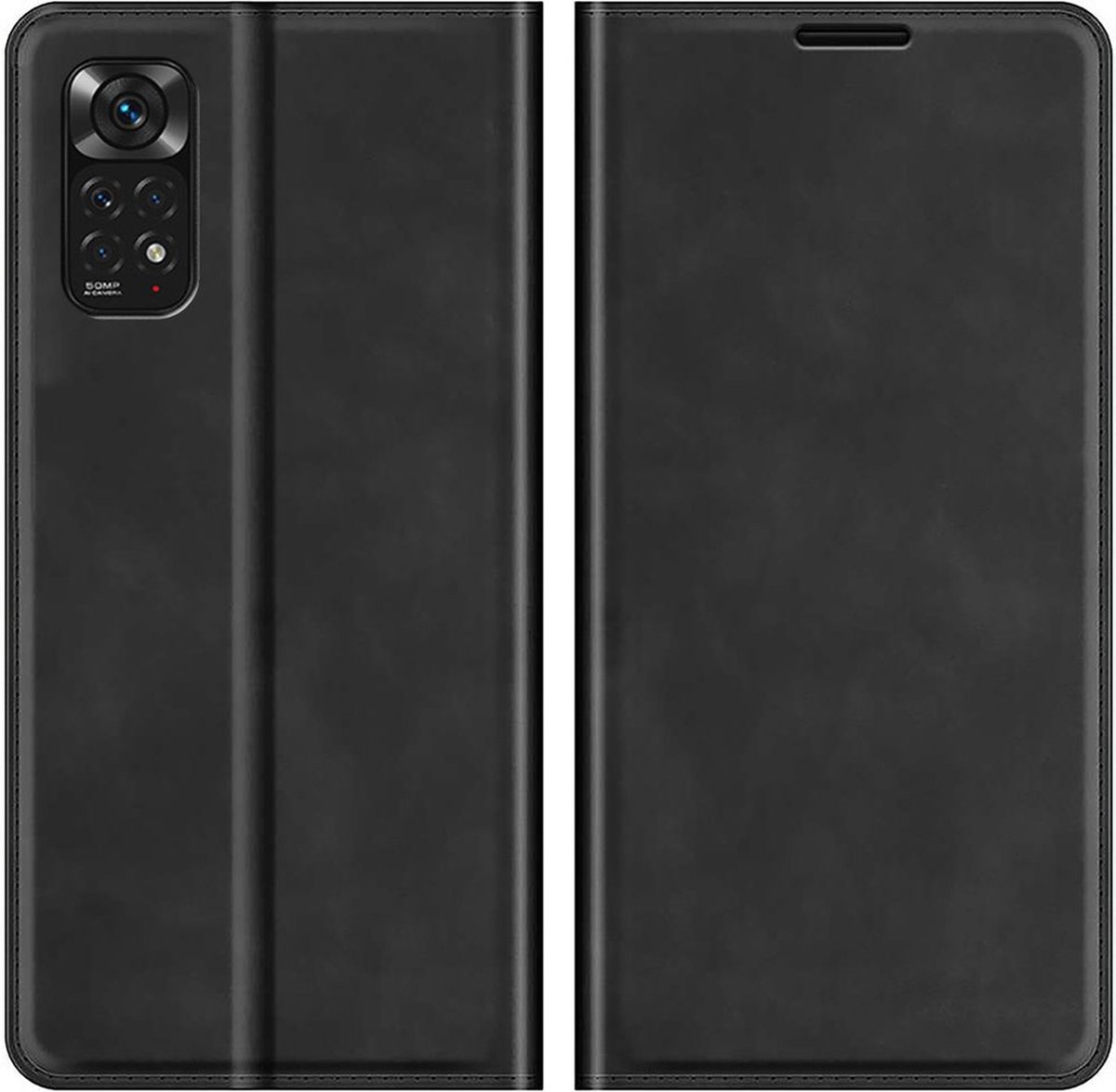 Oppo Find X5 Lite Bookcase hoesje - Just in Case - Effen Zwart - Kunstleer