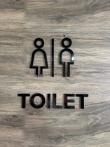 Acrylaat Toiletdeur WC-pictogram Man & Vrouw - 10 x 12 cm