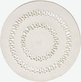 Rond vloerkleed in natuurlijke kleur, 70 cm gehaakt katoenen vloerkleed, retro-look, luspatroon, plat geweven vloerkleed voor slaapkamer, woonkamer, hal, keuken